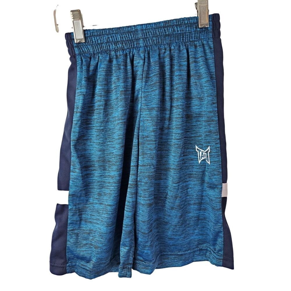 Tapout Boys‎ Youth Athletic Pull-On Shorts Blue Knee Length Size 10-12
